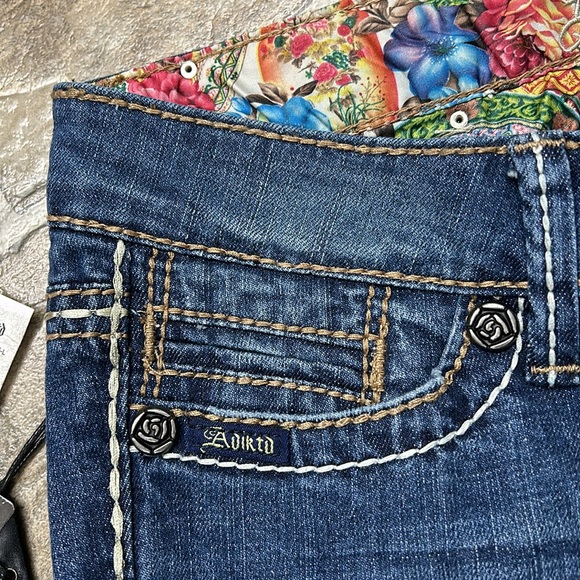 Adiktd Low Rise Wide Leg Jeans Reinforced Precision Seams Quality Hardware - Picture 5 of 16